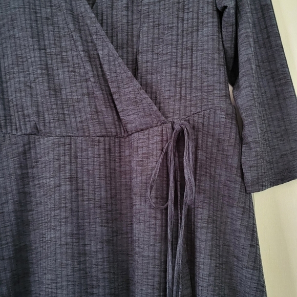 Torrid Mini Rib Knit Wrap Midi Length Dress - Picture 6 of 13